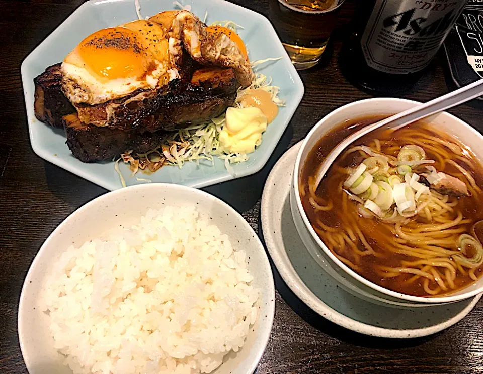 チャーシューエッグ定食 @安ざわ食堂|須佐 浩幸さん