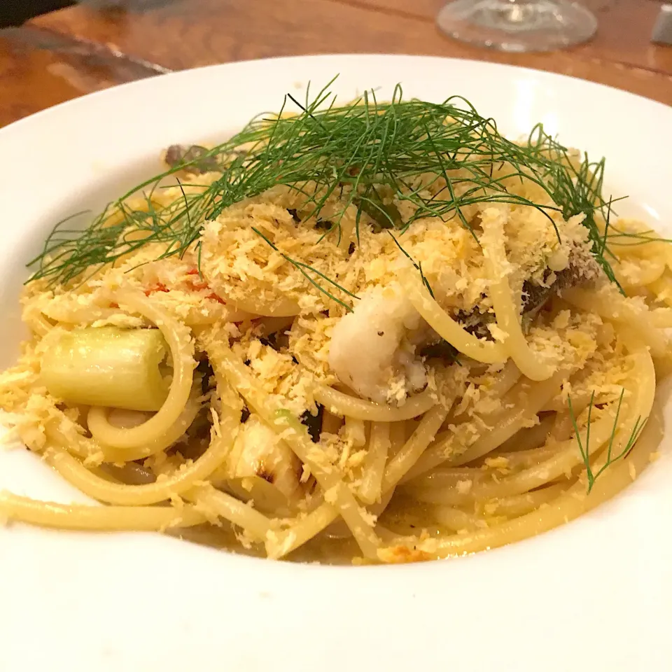 Snapdishの料理写真:ハモと万願寺ししとうのパスタ|kennyさん