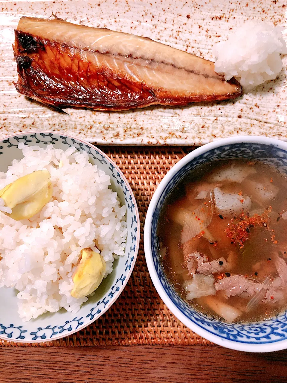 秋の和定食(鯖、栗ごはん、芋煮)|taka-chanさん