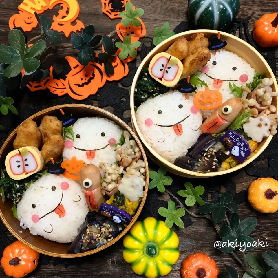 ハロウィンおばけちゃん弁当|Akiyoෆ¨̮⑅さん