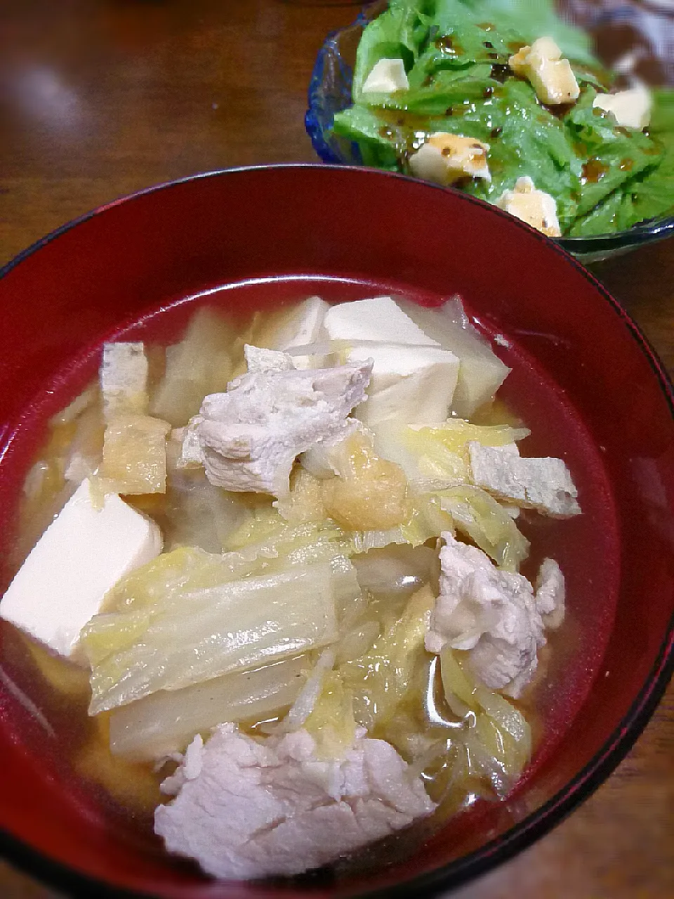 あごだしつゆで鶏と白菜のスープ|狛犬さん