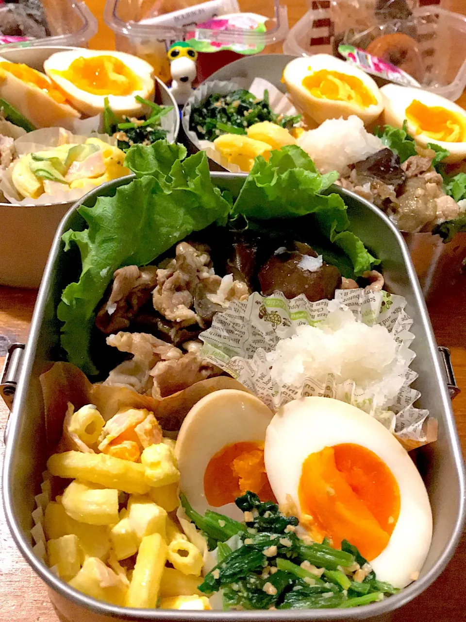 今日の男子女子弁当🍱茄子と豚肉の甘酢炒め大根おろし添え弁当😊|サダさん