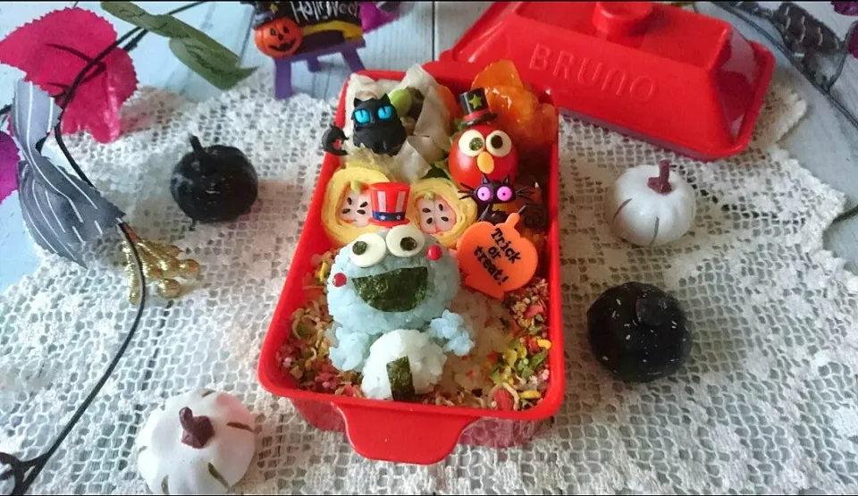 クッキーモンスターでハロウィン弁当|よよちさん