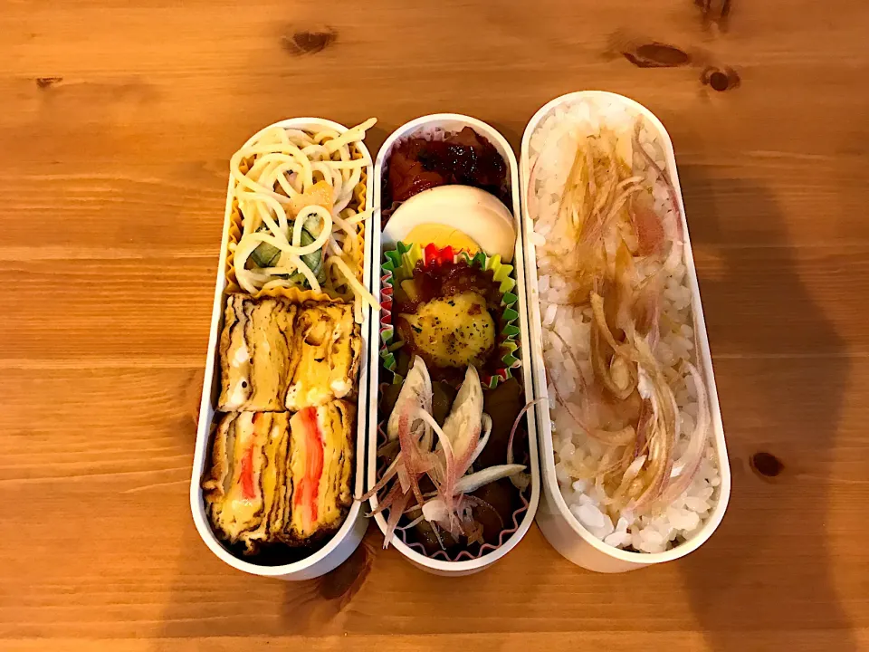 Snapdishの料理写真:茗荷ご飯弁当|Emi Mikadoさん