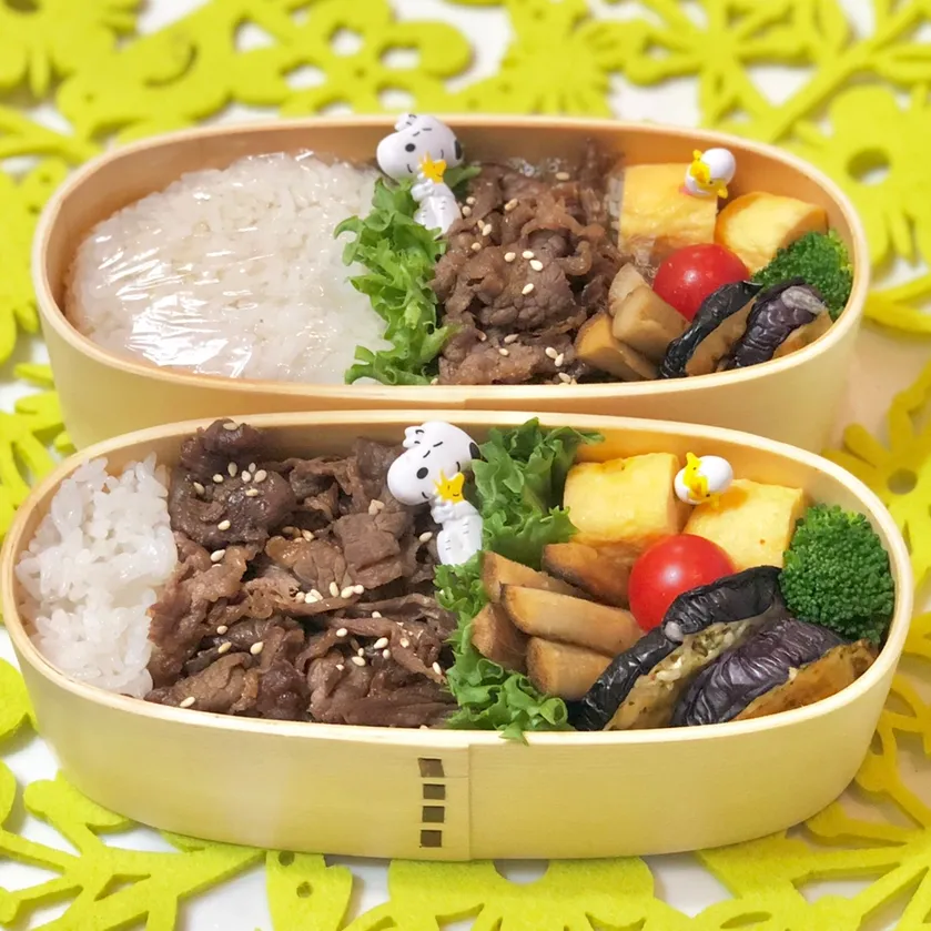 牛しぐれ煮☘の双子ちゃんお弁当💙❤️ 10/8|sweet homeさん