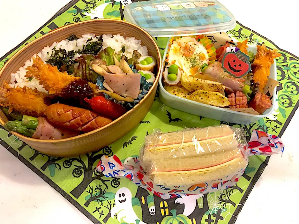 旦那弁当＆次女の遠足弁当🎃|naaaaaaa♡さん