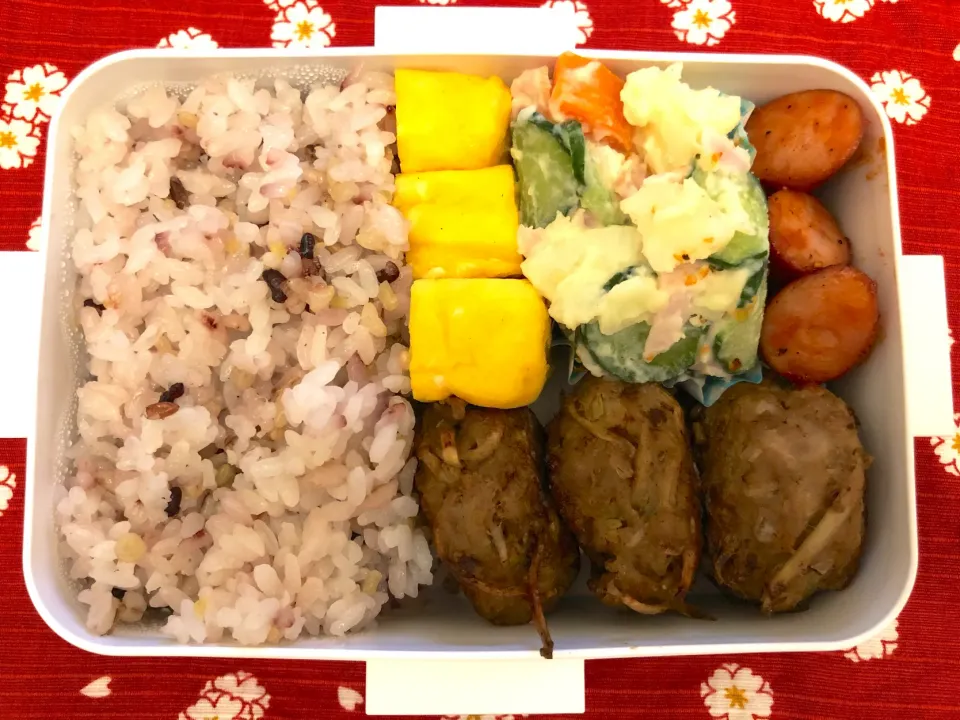 Snapdishの料理写真:ごぼうつくね弁当|freeさん