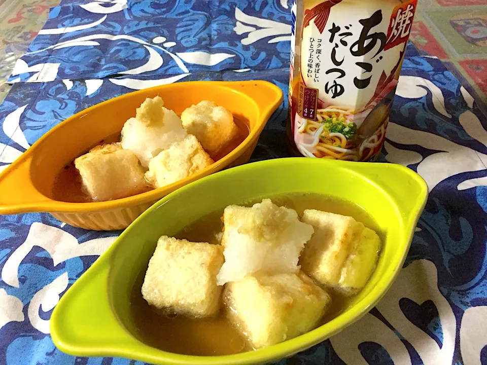 焼きあごだしで 揚げ出し豆腐 美味しくてスープごと食べちゃう(๑˃̵ᴗ˂̵)|Emiさん