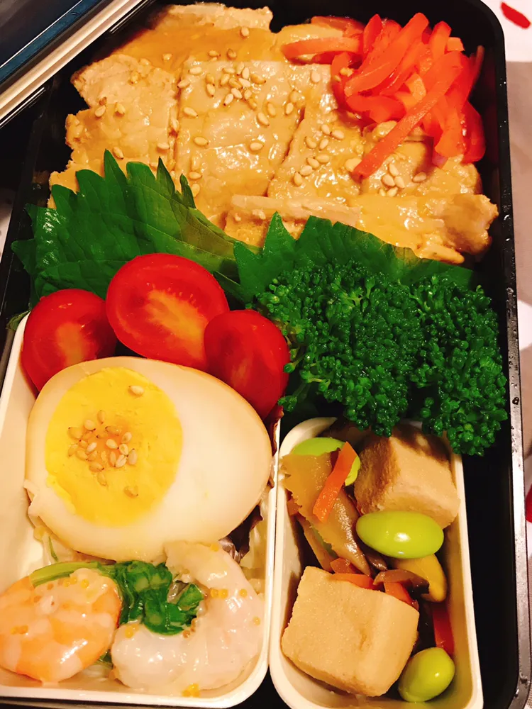 Snapdishの料理写真:キャベツを敷いた生姜焼き弁当。|ケイコさん