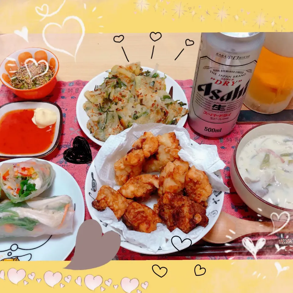 Snapdishの料理写真:１０／１０ ｔｈｒ 晩ごはん🍴＊○°|rinaronarさん