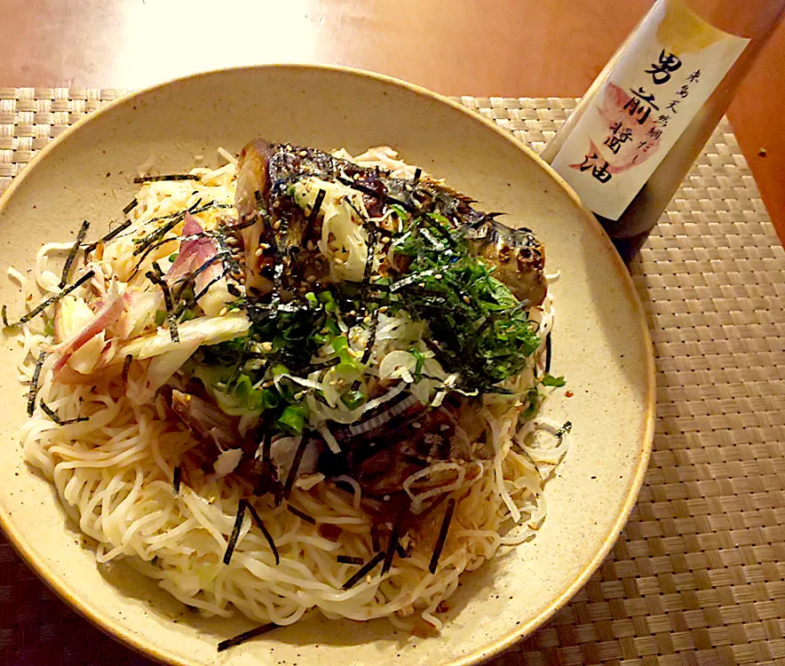 Today's Dinner🍴薬味たっぷり鯖の塩焼き混ぜ素麺|🌈Ami🍻さん