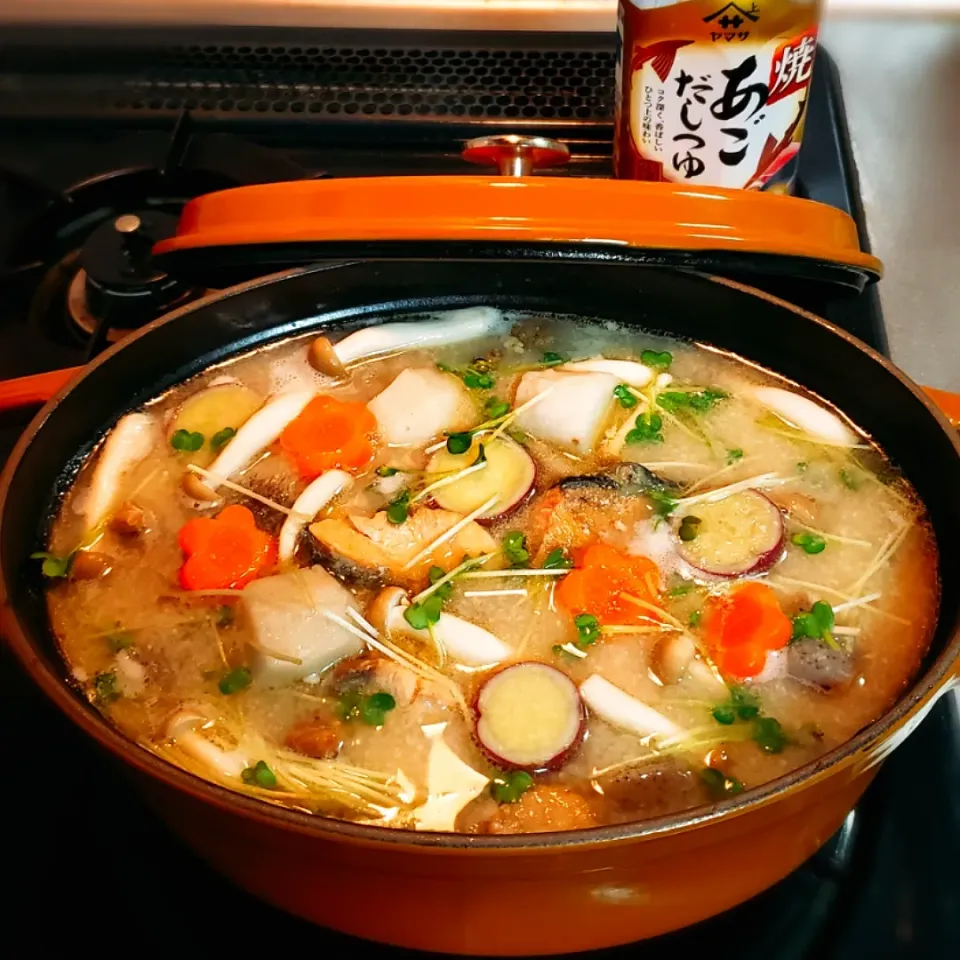 ほっこり美味しいよ💗
野菜たっぷりゴロゴロ~
お肉屋さんのあぶらかすと
鮭の粕汁🍲🤣|yukaringoさん