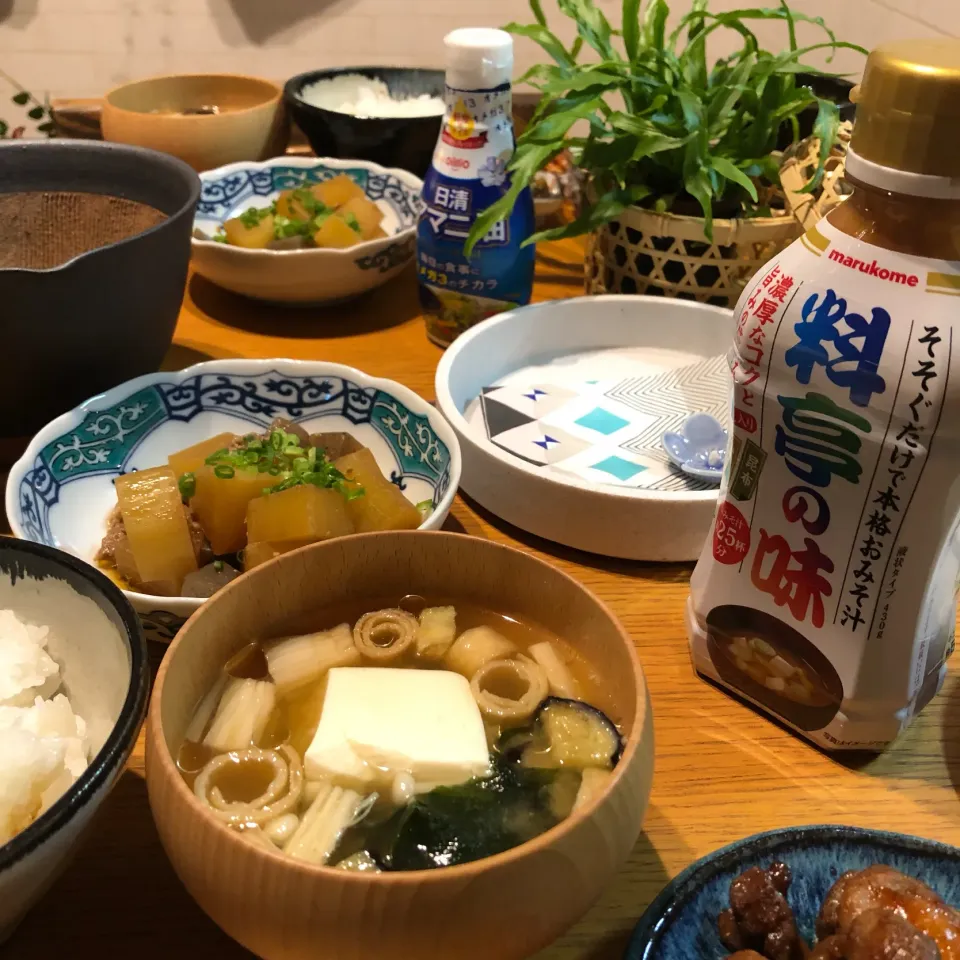 料亭の味 液みそ✨で絹豆腐と揚げナスの味噌汁×オマニ油|Roooriさん