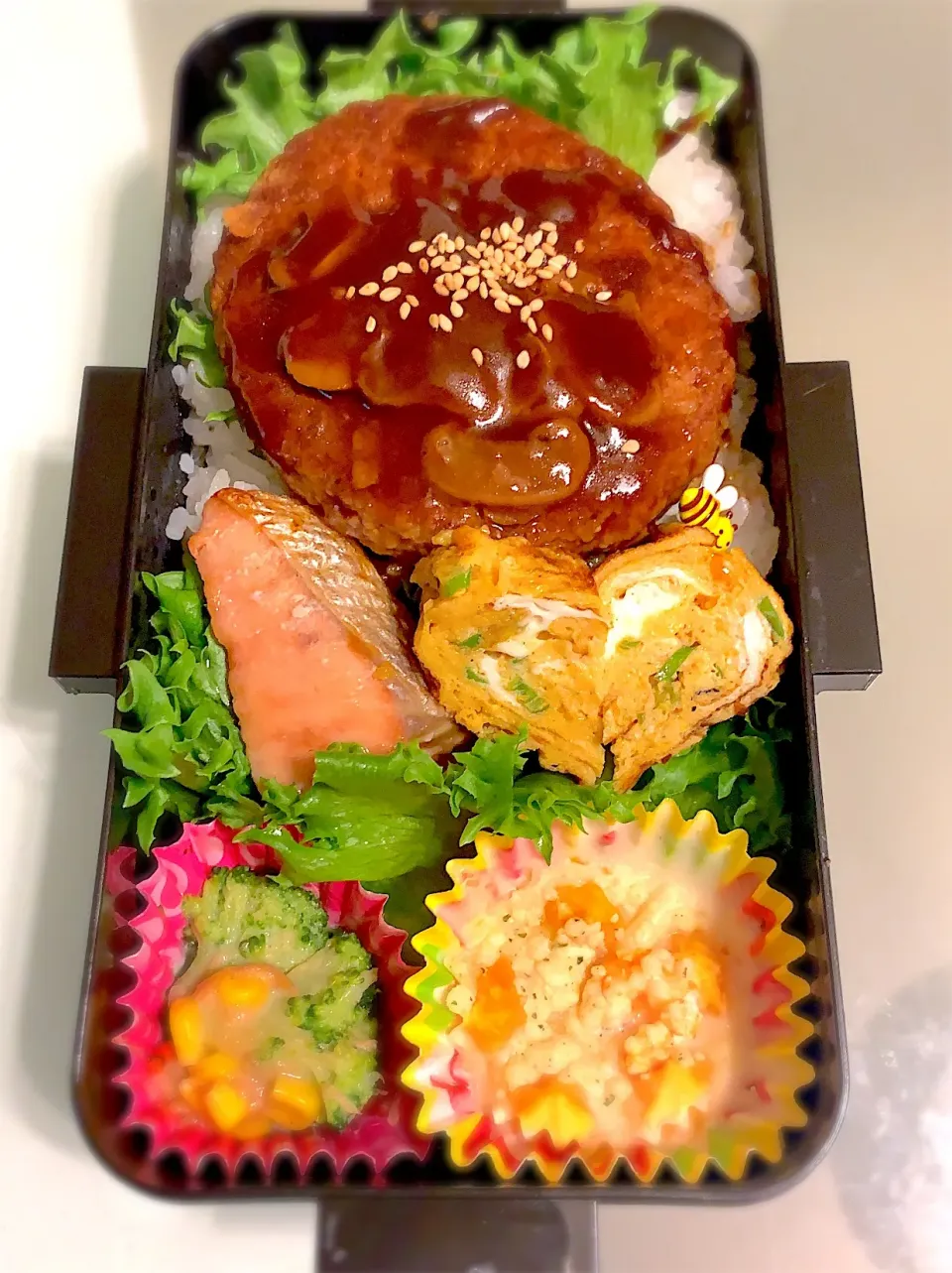 #ハンバーグ弁当 
#週末
#息子弁当
 #いってらっしゃい🙋‍♀️|Yukaさん