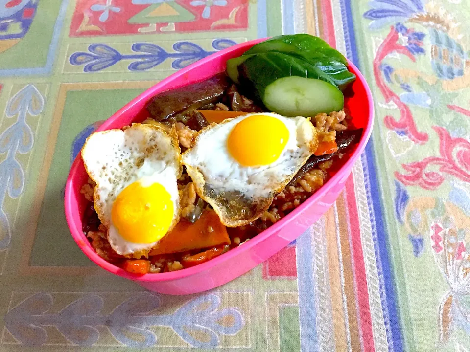 手抜き麻婆茄子丼弁当💦|Emiさん