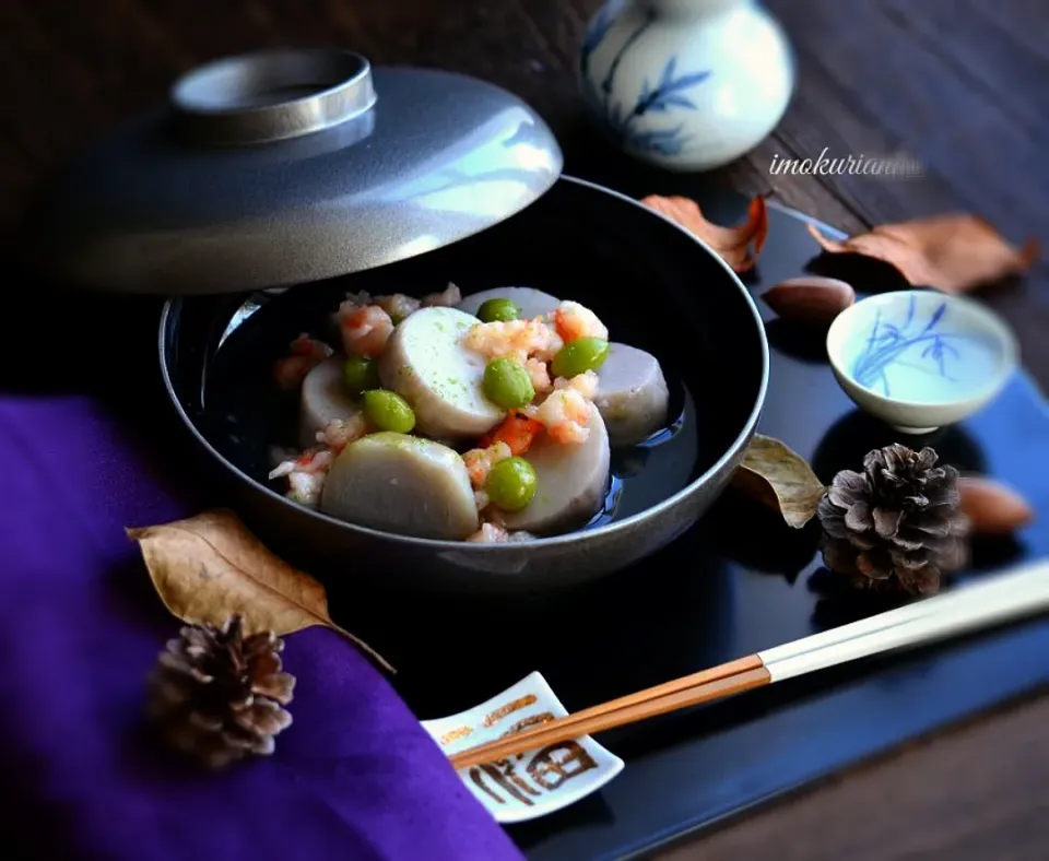 里芋の含め煮 海老と銀杏の餡|imokuriankoさん