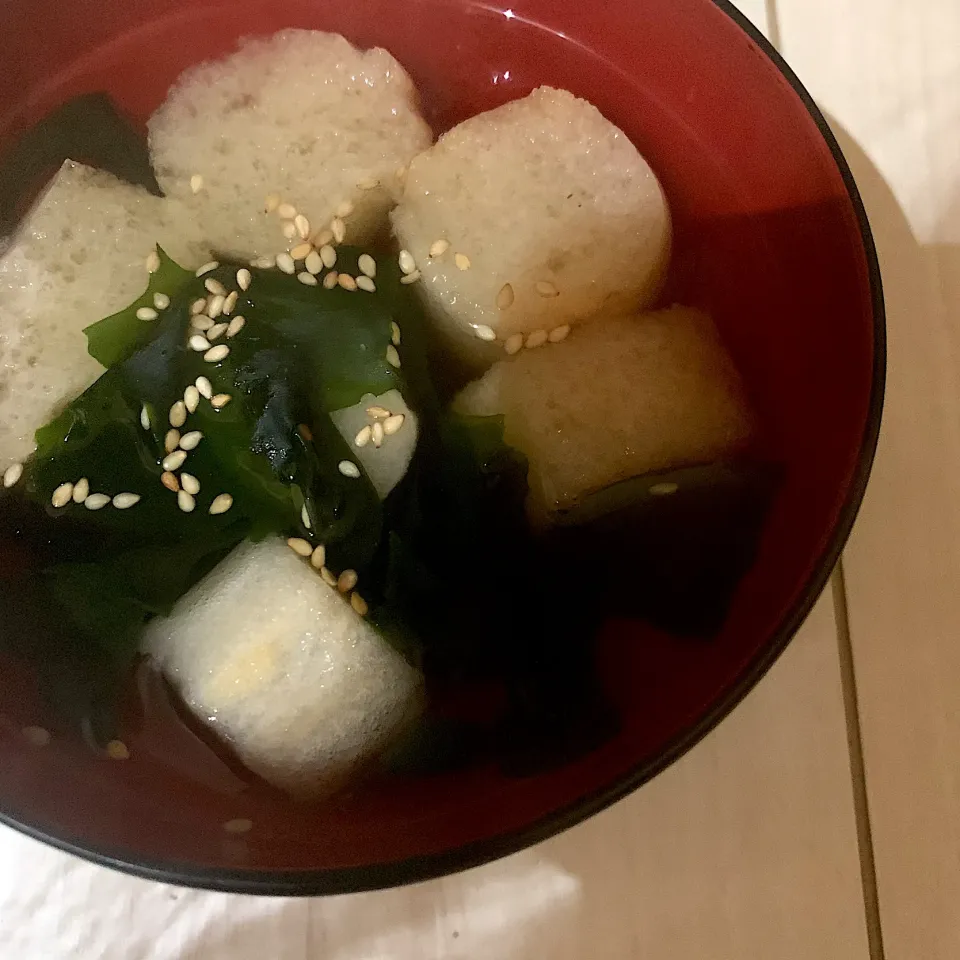 台風の夜にほっこりアゴだしdeスープ|もかさん