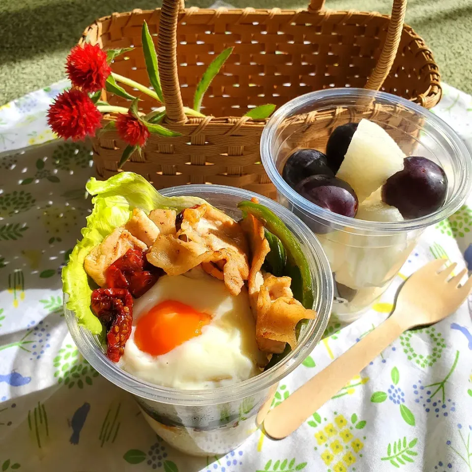 Snapdishの料理写真:思い立ったらカップde焼き肉弁当|桜実さん