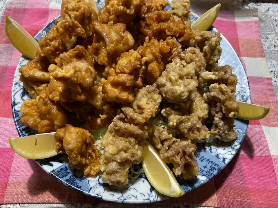 鶏と豚のコンビから揚げ|ハルのただ飯さん