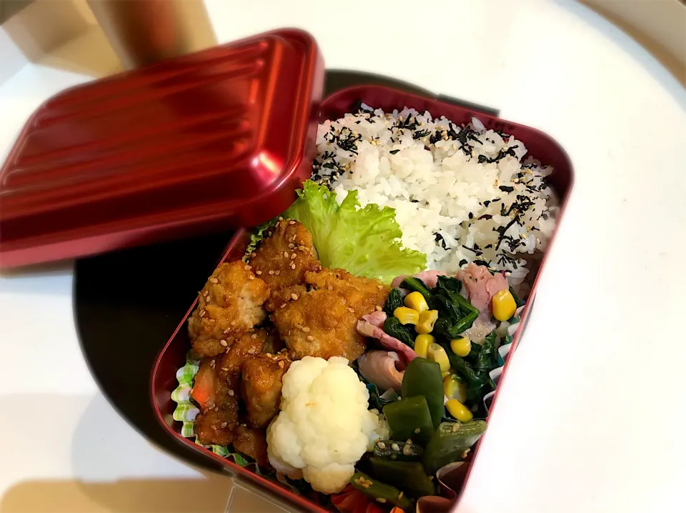 息子弁当22 〜むね肉の甘辛揚げ|mashaさん