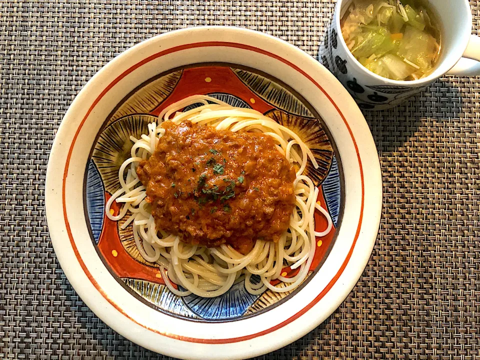 カレーミートソースパスタ🍝|saoricocoさん