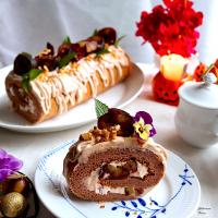 渋皮煮ロールケーキ