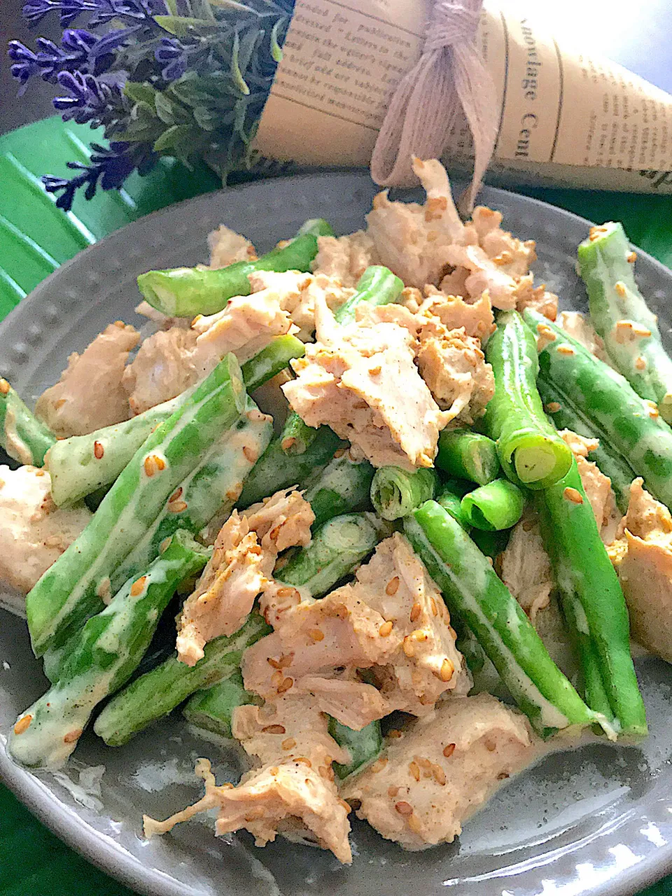 サラダチキンとインゲンのカレー味のマヨサラダ💕💕|🌺🌺Foodie🌺🌺さん