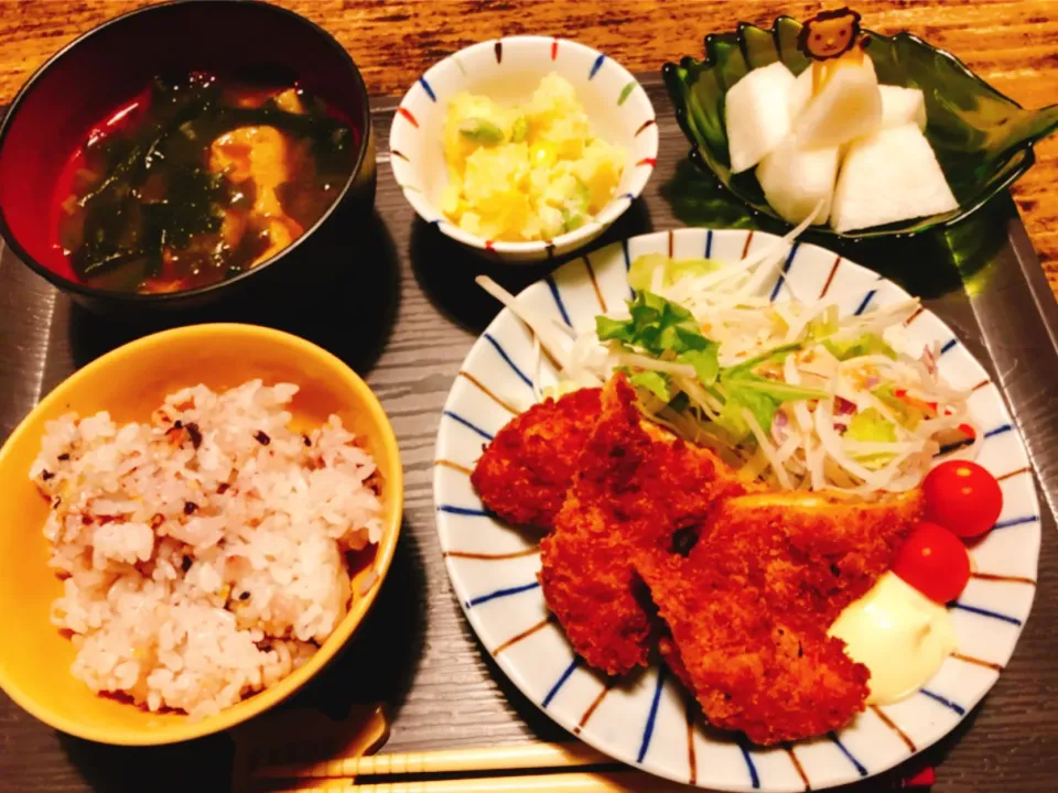 サーモンフライ定食🎶|パンダ母さん🐼さん