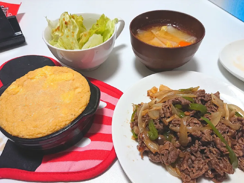 Snapdishの料理写真:とろろのオーブン焼き 青椒肉絲風|たけし＝ゆかさん