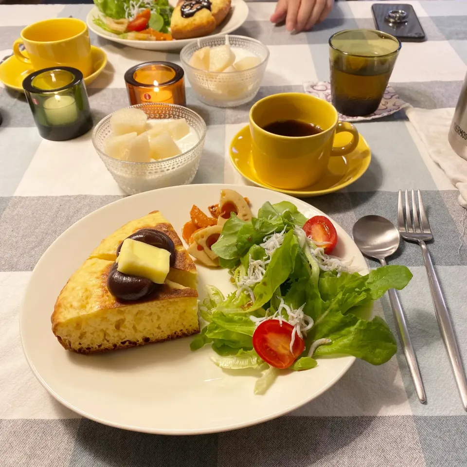 あんバターホットケーキで土曜日の朝ごパン|gintanさん