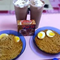 chocolate ice blended & laksa|Miemieyさん