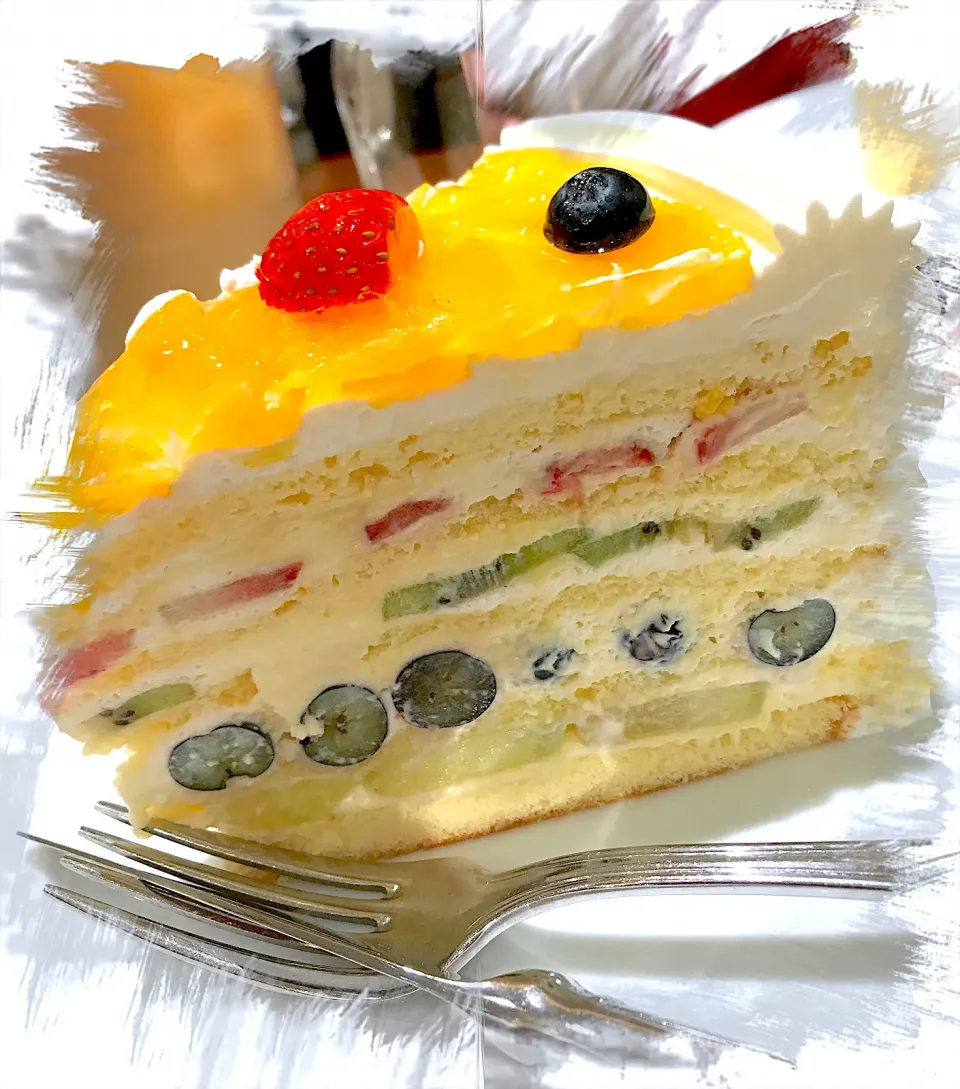 Snapdishの料理写真:ハーブスのフレッシュフルーツケーキ|シュトママさん