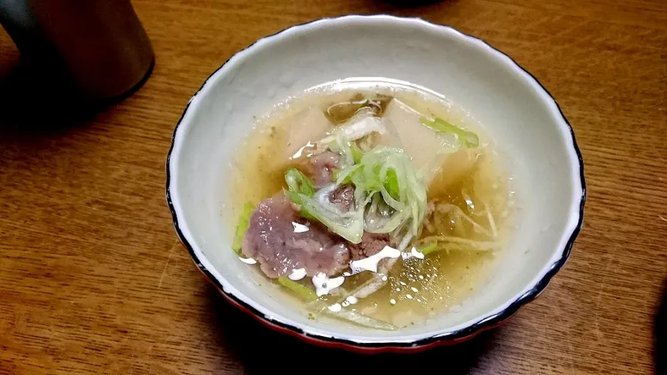 Snapdishの料理写真:牛すじ大根塩出汁煮|Akiko Nakamotoさん