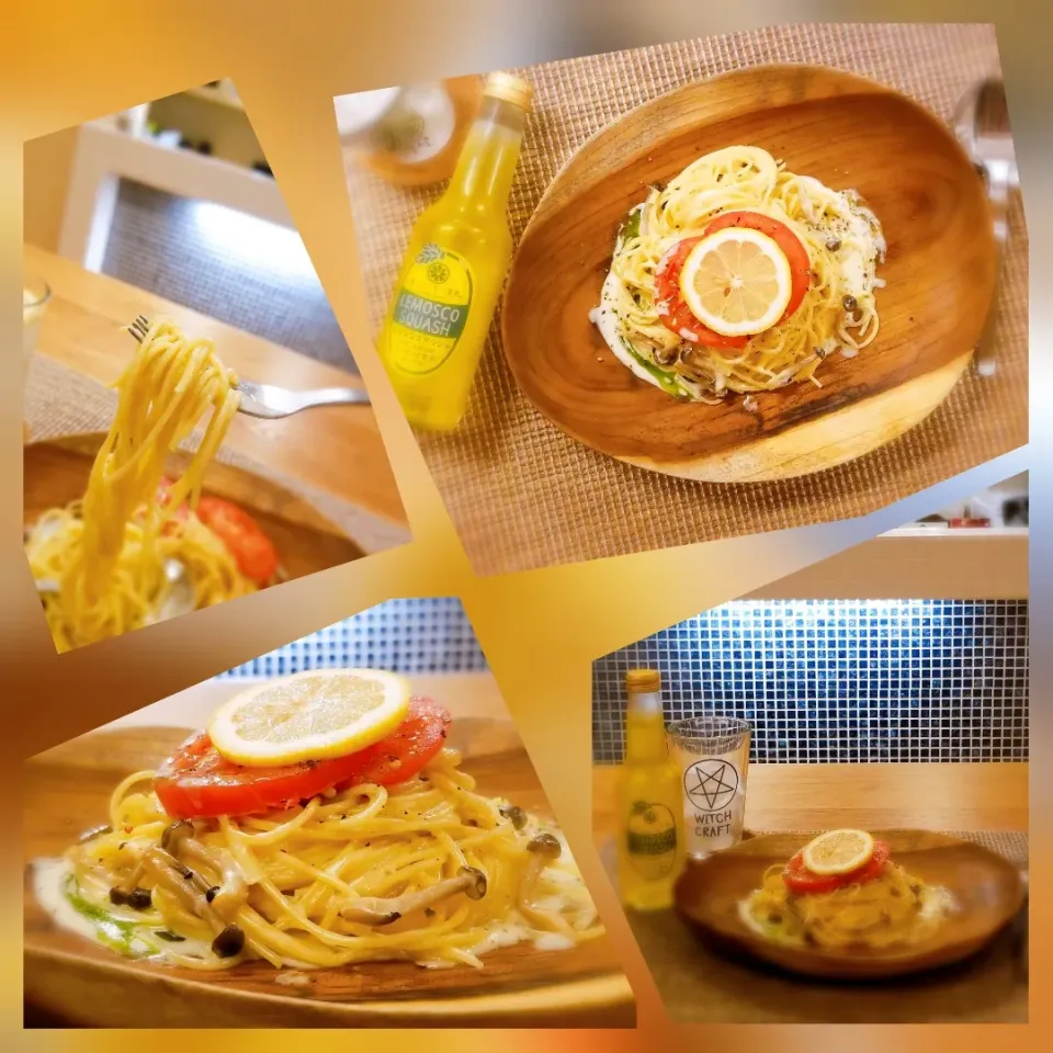 Snapdishの料理写真:【トマトとレモンのクリームパスタ】|オハナシマンさん