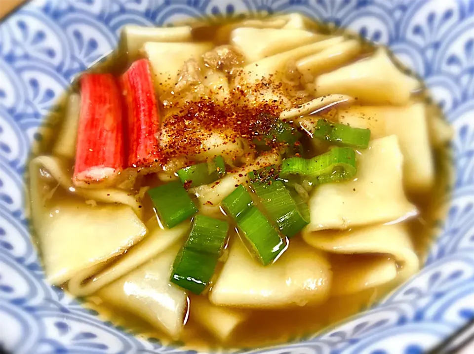 Snapdishの料理写真:煮込みたぬき幅広うどん|deekay71さん