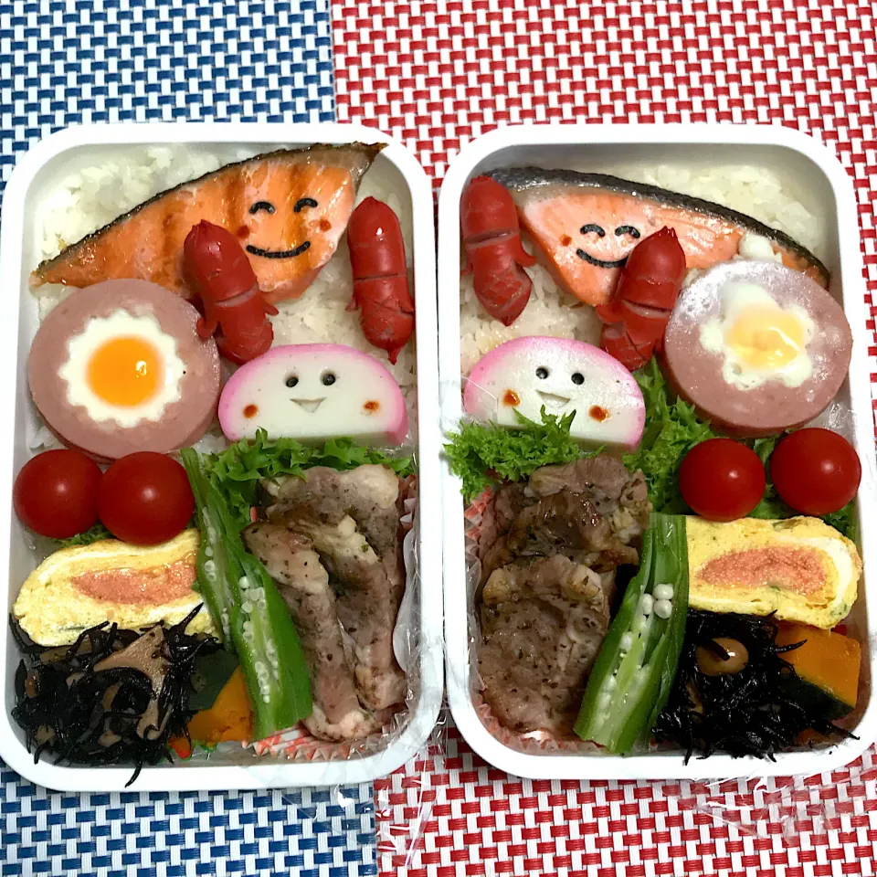 Snapdishの料理写真:2019年10月17日　ムスコ＆オレ弁当♪|クッキングおやぢさん