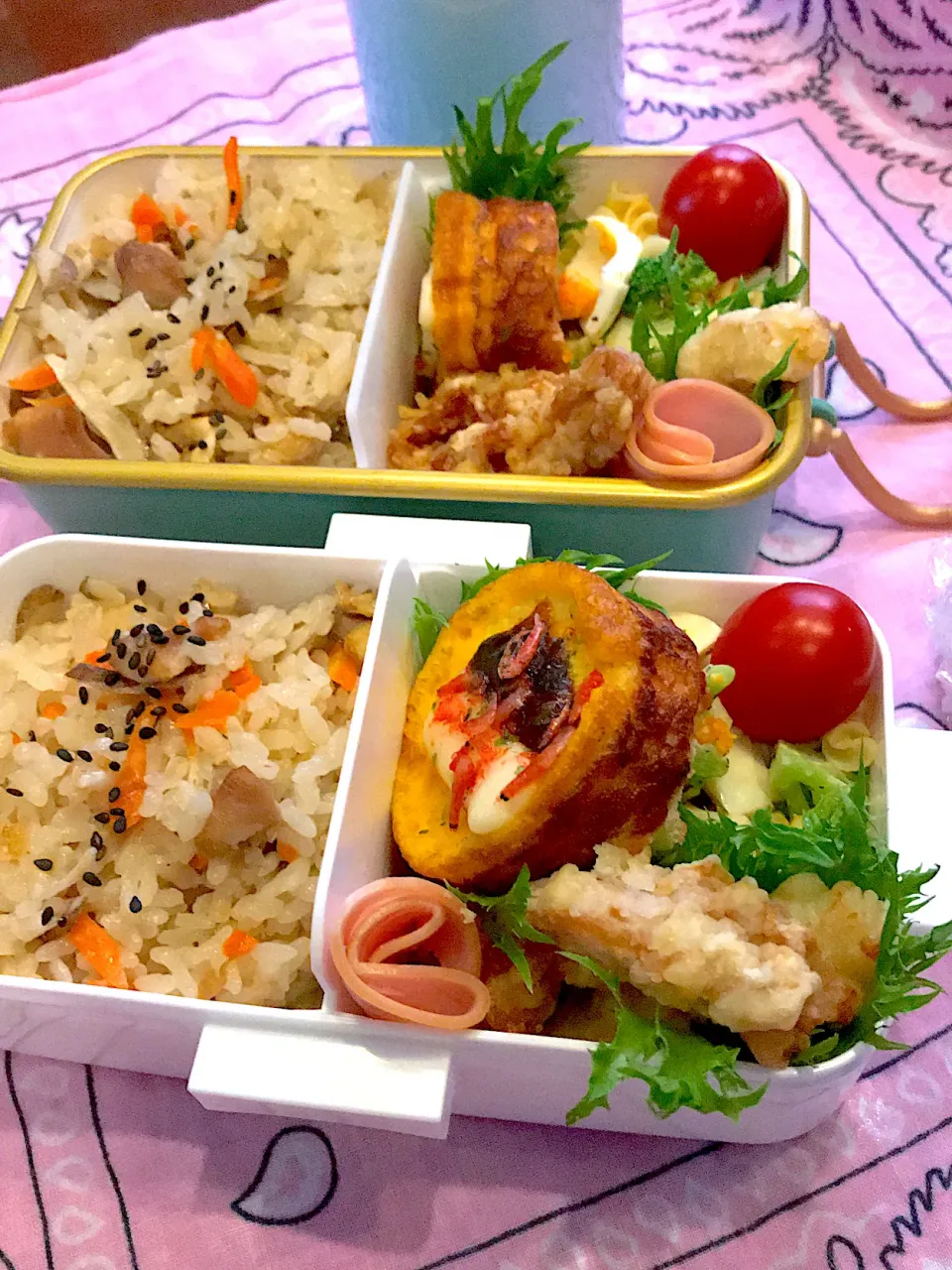 2019.10.17  JK＆自分弁当～鶏ごぼうの炊き込みご飯🎶|rinrin*mama*さん