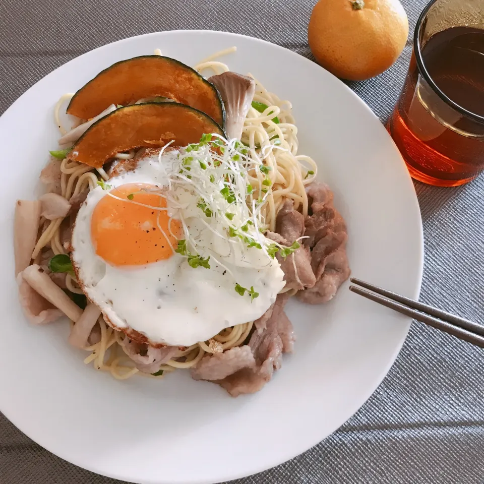 ナンプラー焼きそば( ˙᷄ỏ˙᷅ )お昼ごはん|サチャンさん