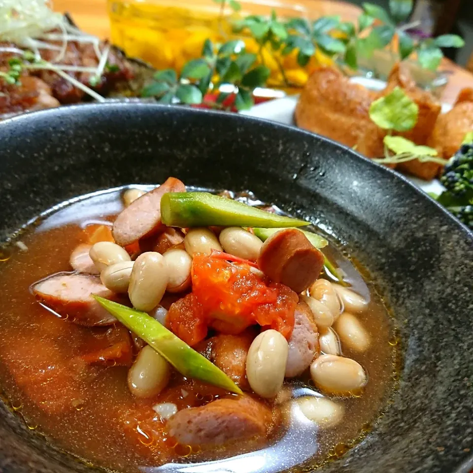 大豆とウィンナーのトマトスープ🍅|とまと🍅さん