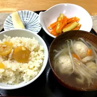 栗ご飯と肉団子スープ|とりとりさん