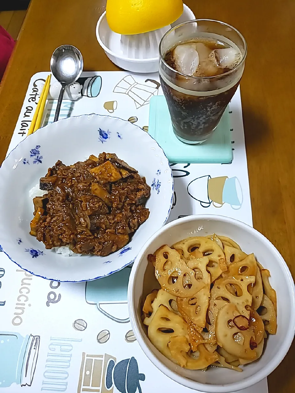 キーマカレー(茄子入り)&レンコンのきんびら|aiさん