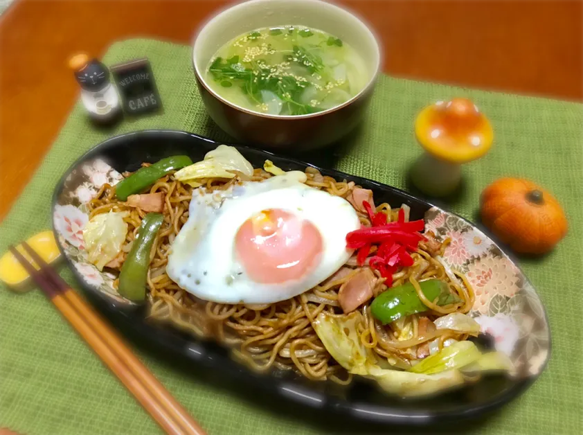 ＊焼きそばと中華スープ|バシュランさん