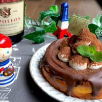 チョコバナナチーズケーキ･:*+.