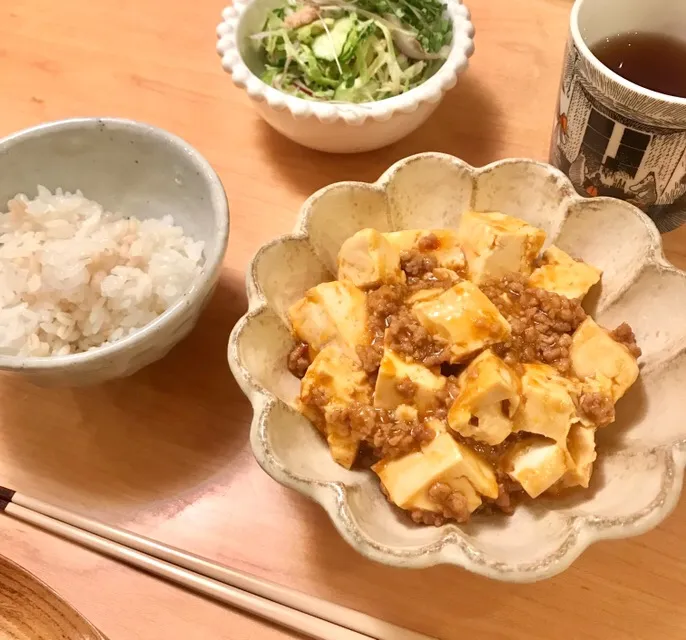 Snapdishの料理写真:麻婆豆腐献立。|meguさん