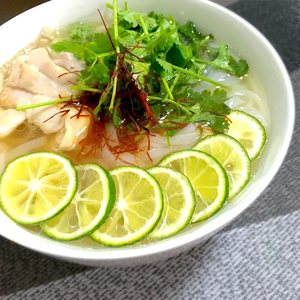 めるぼさんの料理 すだち友の会会員番号2525めるぼが提案した🇻🇳【チキンスダチPHO 】🍲🍋🍃🇻🇳♪|momono1さん