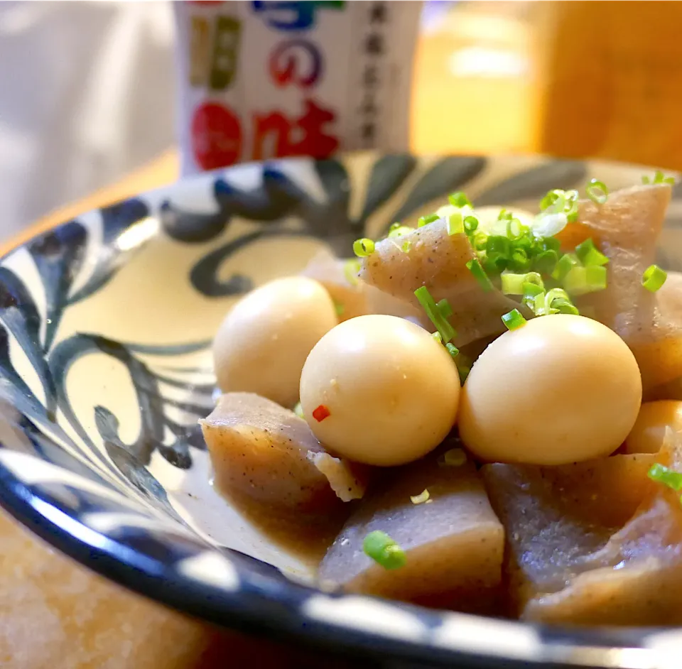 うずら卵とこんにゃくの味噌煮|沖縄「ピロピロ」ライフさん