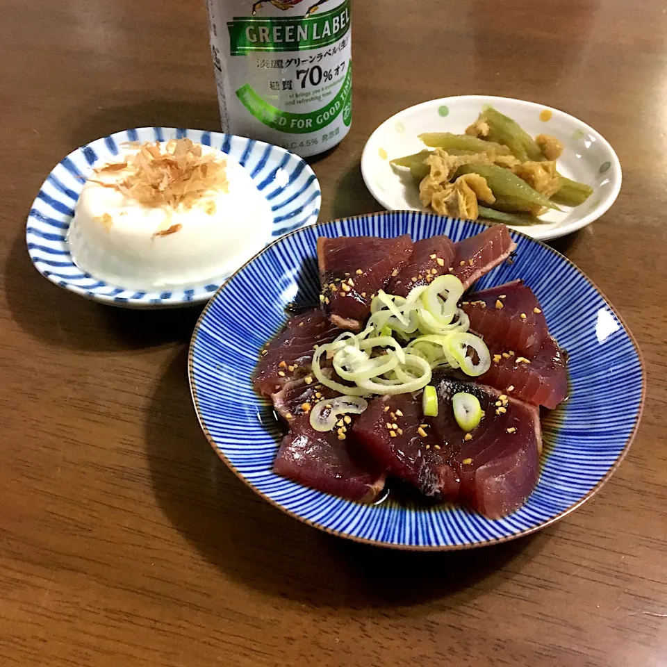 Snapdishの料理写真:お一人様ご飯🍺|あっつさん