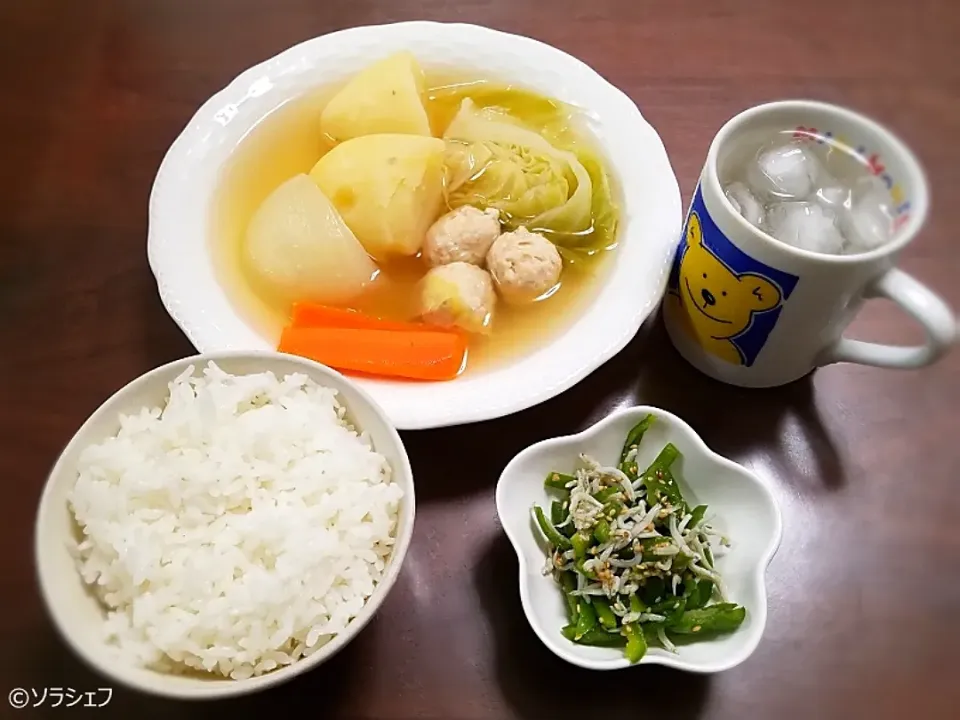 今日の晩ご飯だよ(*^^*)
★ポトフ
★しらすとピーマンのナムル|ソラシェフさん