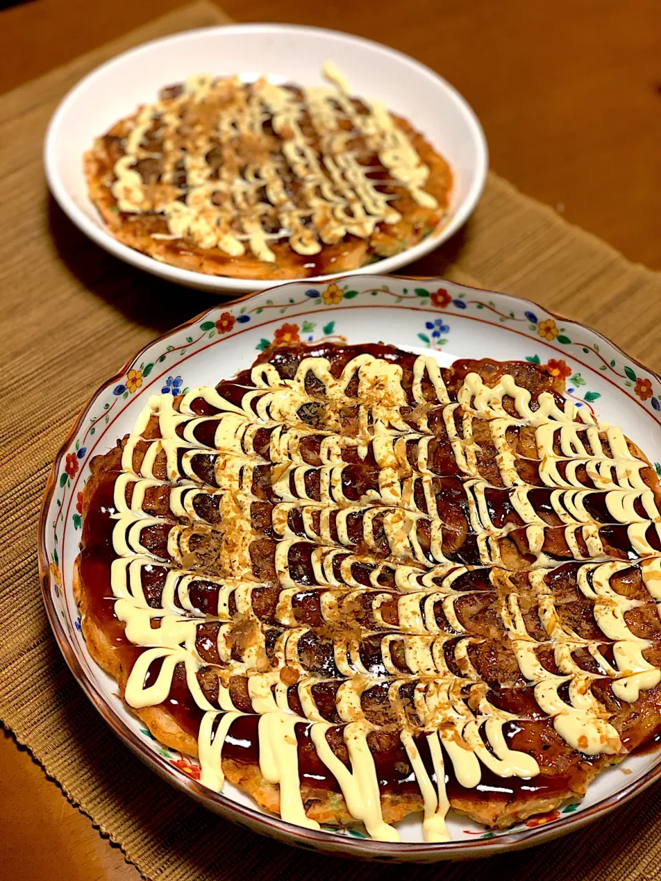 Snapdishの料理写真:お好み焼きリクエスト。長女里帰り中。予定日まであと２日！！！|goma（みぃちゃん）さん