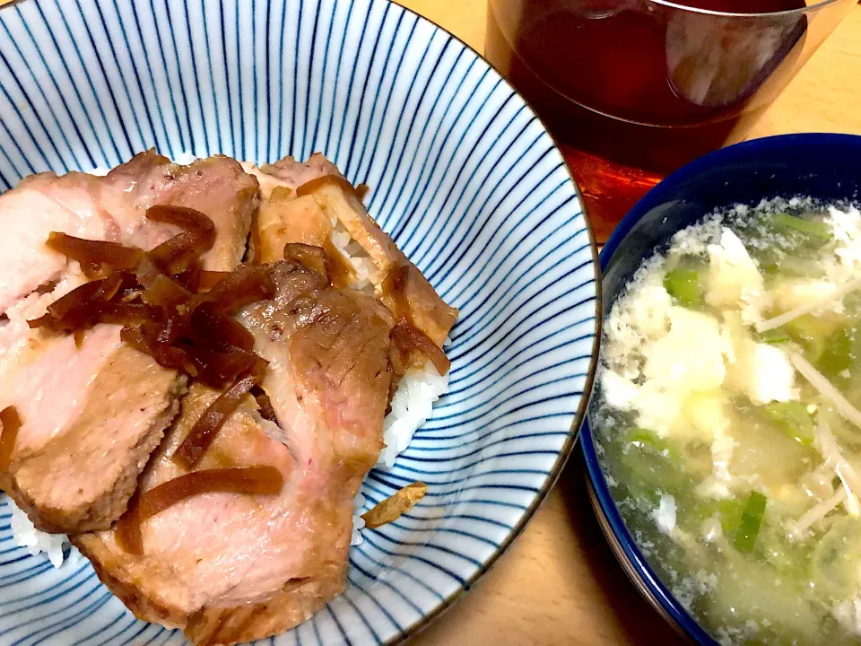 #チャーシュー丼 #白菜スープ|トリさん